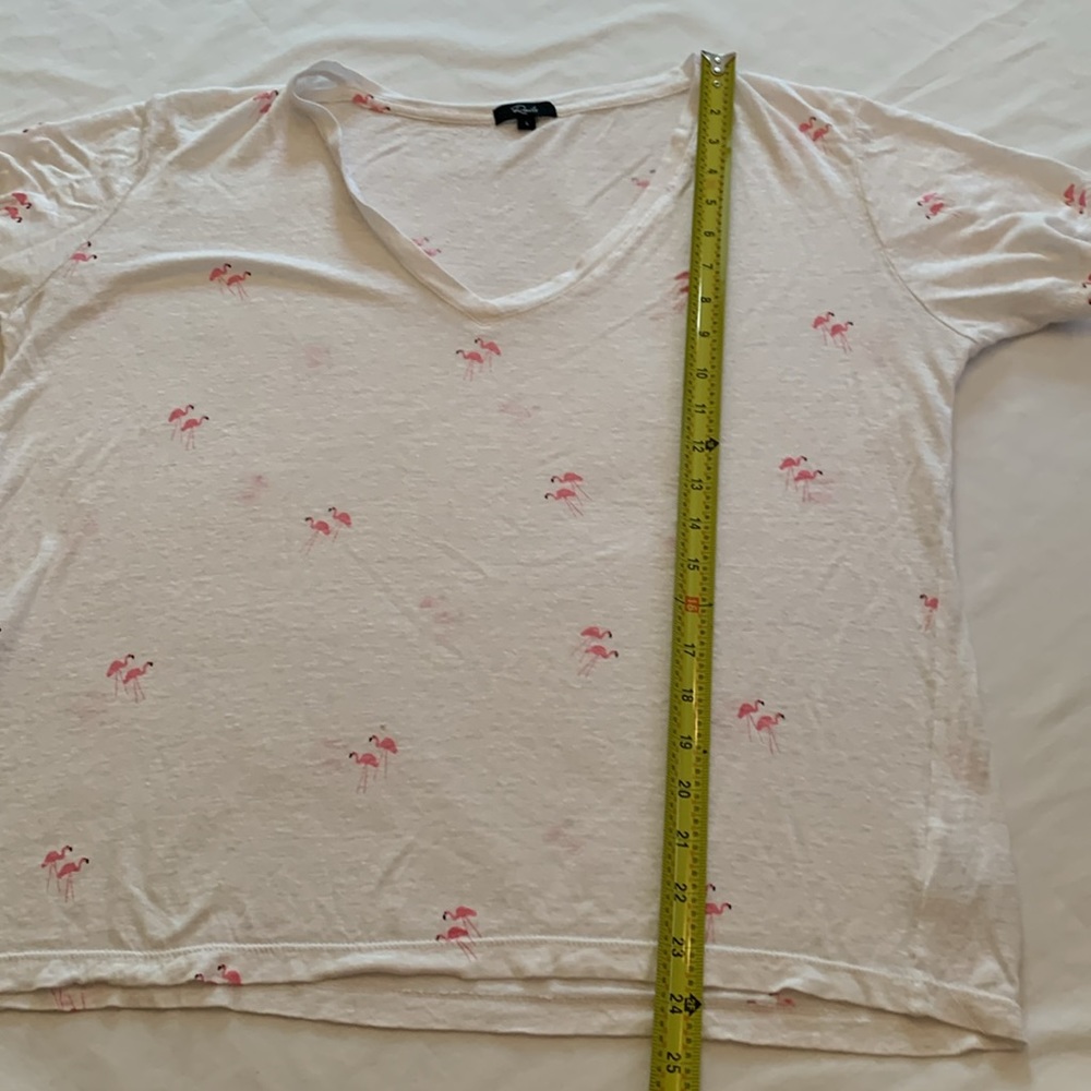 Rails Linen Blend Sheer Lightweight Flamingo T-Sh… - image 5